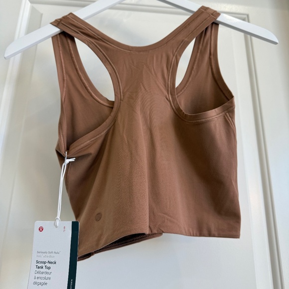 Lululemon Nulu Scooped Neck Cropped Top Dusty Clay/Brown, NWT - Picture 4 of 5